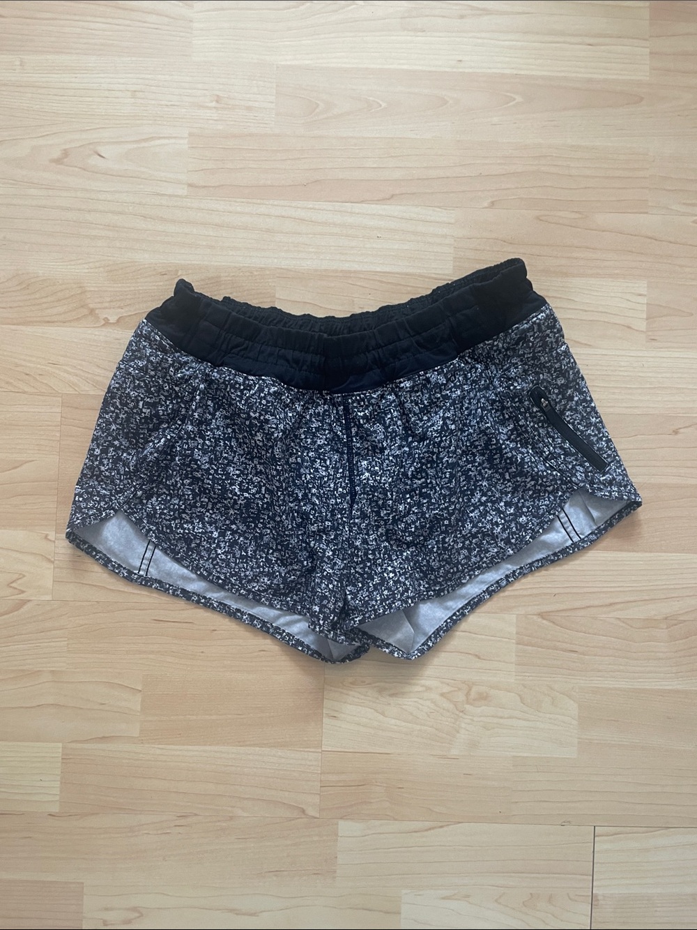Lululemon Women's Black Speckled Running Shorts